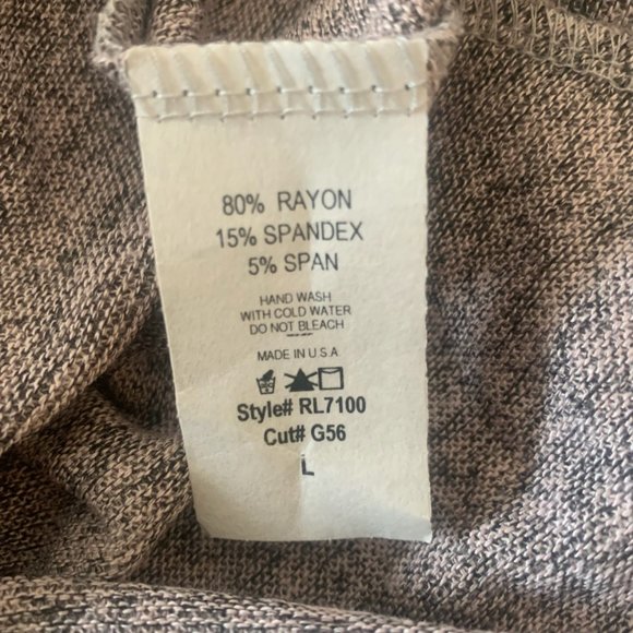 NEW MARISA JULL GRAY/PINK HEATHERED LONG BALLOON SLEEVE TOP LARGE - Picture 4 of 8